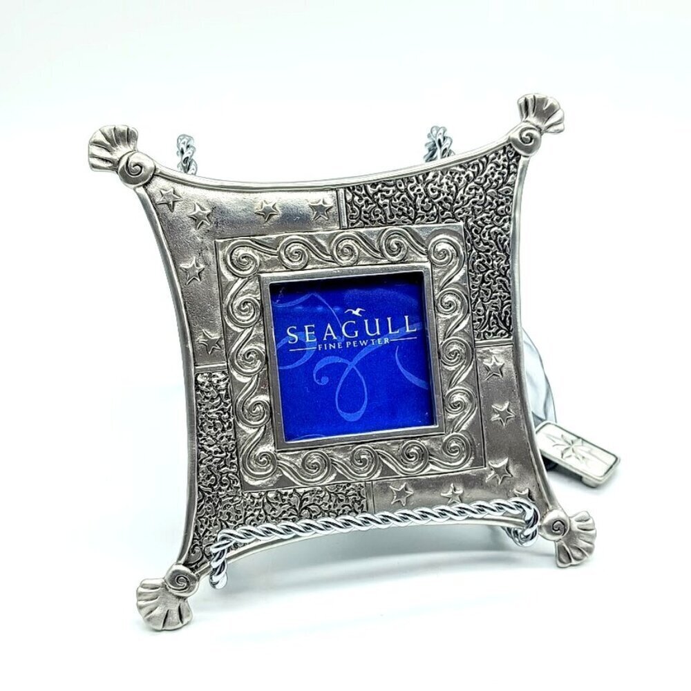 Vintage Seagull Fine Pewter 1999 Square Hanging Picture Frame